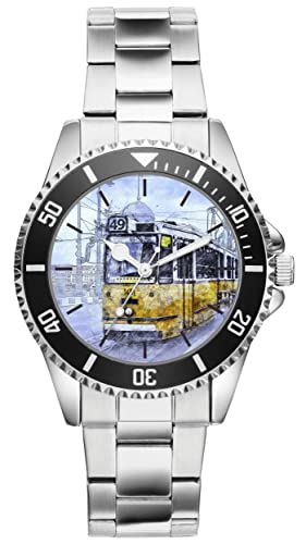 KIESENBERG Herrenuhr Strassenbahn Tram Fan Armbanduhr Geschenk Analog Quartz Metallband Uhr 21184 von KIESENBERG