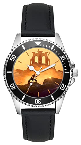 KIESENBERG Herrenuhr Tempel Shaolin Souvenir Fan Armbanduhr Geschenk Analog Quartz Lederarmband Uhr L-21185 von KIESENBERG