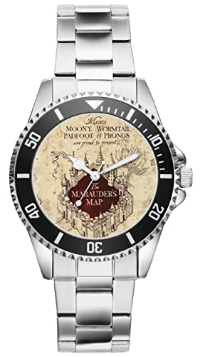 KIESENBERG Herrenuhr The Marauder's Map Fan Armbanduhr Geschenk Analog Quartz Metallband Uhr 21203 von KIESENBERG