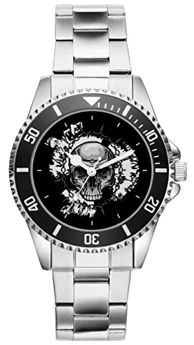 KIESENBERG Herrenuhr Totenkopf Fan Armbanduhr Geschenk Analog Quartz Metallband Uhr 21291 von KIESENBERG