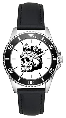 KIESENBERG Herrenuhr Totenkopf Skull Fan Armbanduhr Geschenk Analog Quartz Lederarmband Uhr L-21194 von KIESENBERG