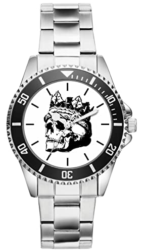 KIESENBERG Herrenuhr Totenkopf Skull Fan Armbanduhr Geschenk Analog Quartz Metallband Uhr 21194 von KIESENBERG