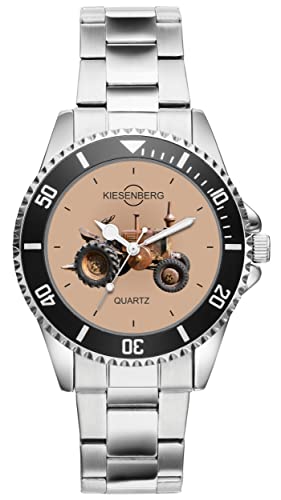 KIESENBERG Herrenuhr Traktor Retro Oldtimer Fan Armbanduhr Geschenk Analog Quartz Metallband Uhr 21305 von KIESENBERG