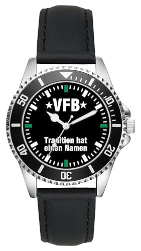 KIESENBERG Herrenuhr VfB Tradition Geschenk Artikel Idee Fan Analog Quartz Uhr Lederarmband L-2550 von KIESENBERG