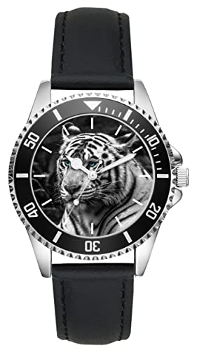 KIESENBERG Herrenuhr Weisser Tiger Fan Armbanduhr Geschenk Analog Quartz Lederarmband Uhr L-21235 von KIESENBERG