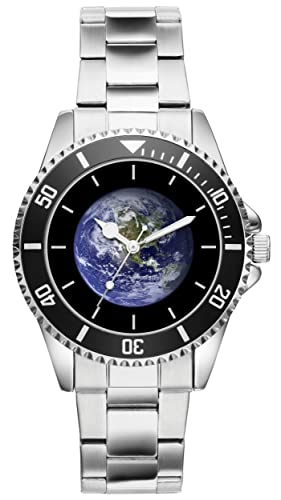 KIESENBERG Herrenuhr Welt Weltkugel Fan Armbanduhr Geschenk Analog Quartz Metallband Uhr 21131 von KIESENBERG