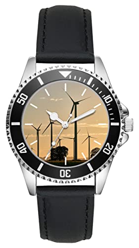 KIESENBERG Herrenuhr Windrad Offshore Fan Armbanduhr Geschenk Analog Quartz Lederarmband Uhr L-21121 von KIESENBERG