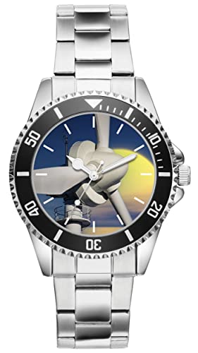 KIESENBERG Herrenuhr Windrad Offshore Fan Armbanduhr Geschenk Analog Quartz Metallband Uhr 21122 von KIESENBERG