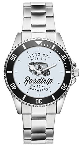 KIESENBERG Herrenuhr Wohnwagen Camping Fan Armbanduhr Geschenk Analog Quartz Metallband Uhr 21298 von KIESENBERG