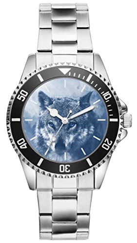 KIESENBERG Herrenuhr Wolf Fan Armbanduhr Geschenk Analog Quartz Metallband Uhr 21195 von KIESENBERG