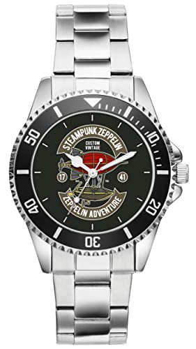 KIESENBERG Herrenuhr Zeppelin Luftfahrt Fan Armbanduhr Geschenk Analog Quartz Metallband Uhr 21283 von KIESENBERG