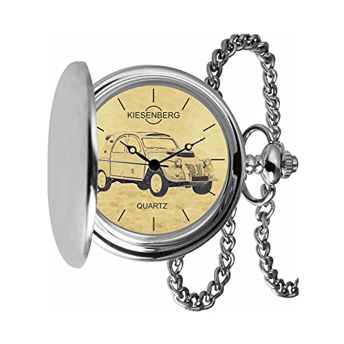 KIESENBERG Taschenuhr Vintage Silber Persönliches Geschenk für 2CV Sahara Herren Uhr TA-5566 von KIESENBERG