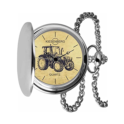 KIESENBERG Taschenuhr Vintage Silber Persönliches Geschenk für 5M Traktor Trecker Herren Uhr TA-5665 von KIESENBERG