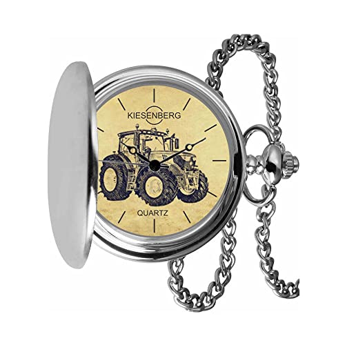 KIESENBERG Taschenuhr Vintage Silber Persönliches Geschenk für 6R Traktor Trecker Herren Uhr TA-5670 von KIESENBERG