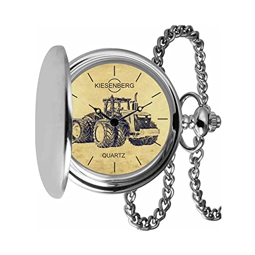 KIESENBERG Taschenuhr Vintage Silber Persönliches Geschenk für 9R Traktor Trecker Herren Uhr TA-5660 von KIESENBERG