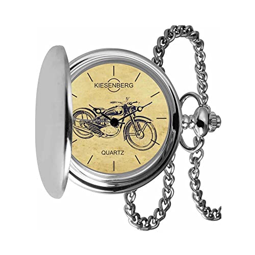 KIESENBERG Taschenuhr Vintage Silber Persönliches Geschenk für RT 125 Motorrad Herren Uhr TA-5452 von KIESENBERG