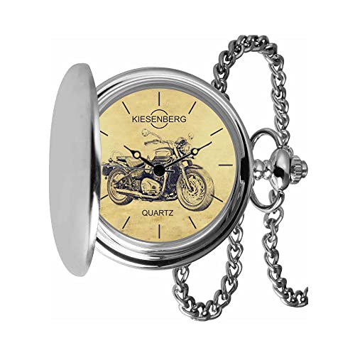 KIESENBERG Taschenuhr Vintage Silber Persönliches Geschenk für Triumph Bonneville Speedmaster Motorrad Herren Uhr TA-5558 von KIESENBERG