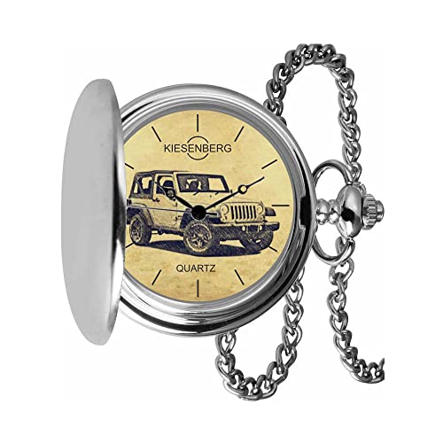 KIESENBERG Taschenuhr Vintage Silber Persönliches Geschenk für Wrangler JK Herren Uhr TA-5487 von KIESENBERG