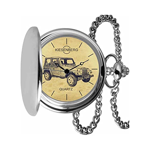 KIESENBERG Taschenuhr Vintage Silber Persönliches Geschenk für Wrangler TJ Herren Uhr TA-5486 von KIESENBERG