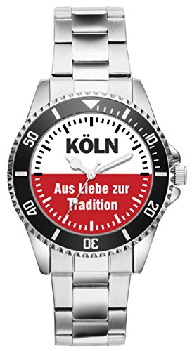 KIESENBERG Herrenuhr Armbanduhr Köln Geschenk Fußball Sport Fan Artikel Analog Quartz Uhr Metallband 2704 von KIESENBERG