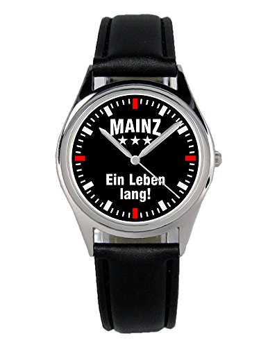 KIESENBERG Armbanduhr Mainz Geschenk Artikel Idee Fan Damen Herren Unisex Analog Quartz Lederarmband Uhr 36mm Durchmesser B-2342 von KIESENBERG