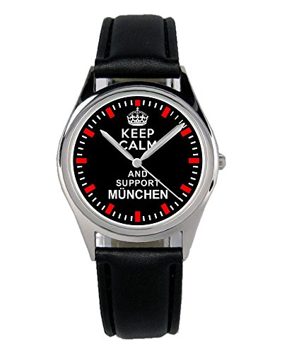 KIESENBERG Armbanduhr München Geschenk Artikel Idee Fan Damen Herren Unisex Analog Quartz Lederarmband Uhr 36mm Durchmesser B-1567 von KIESENBERG