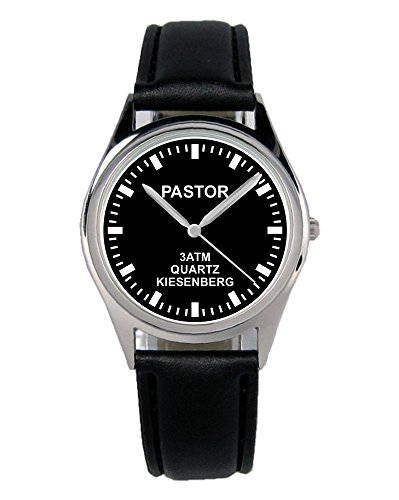 KIESENBERG Armbanduhr Pastor Geschenk Artikel Idee Fan Damen Herren Unisex Analog Quartz Lederarmband Uhr 36mm Durchmesser B-2450 von KIESENBERG