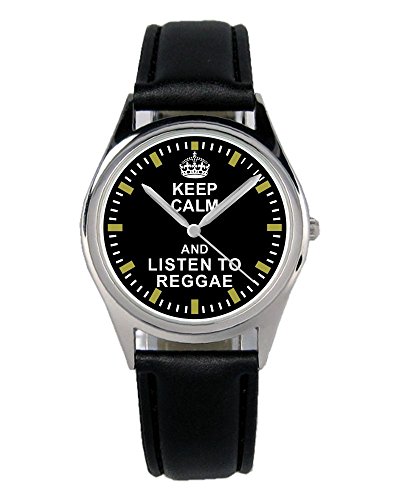 KIESENBERG Armbanduhr Reggae Musik Geschenk Artikel Idee Fan Damen Herren Unisex Analog Quartz Lederarmband Uhr 36mm Durchmesser B-2045 von KIESENBERG