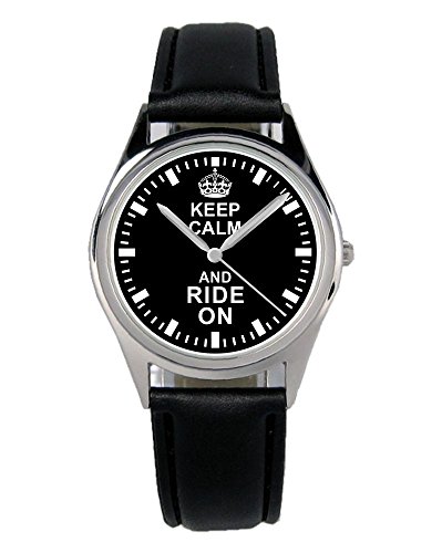 KIESENBERG Armbanduhr Reiter Geschenk Artikel Idee Fan Damen Herren Unisex Analog Quartz Lederarmband Uhr 36mm Durchmesser B-2050 von KIESENBERG
