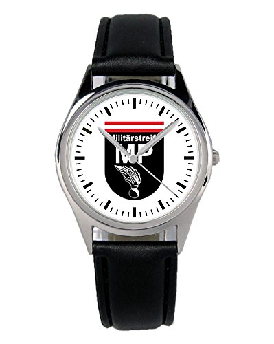 KIESENBERG Armbanduhr Soldat Bundesheer Militärstreife MP Geschenk Artikel Idee Fan Damen Herren Unisex Analog Quartz Lederarmband Uhr 36mm Durchmesser B-1058 von KIESENBERG