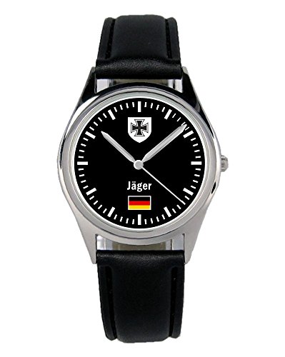 KIESENBERG Armbanduhr Soldat Bundeswehr Jäger Geschenk Artikel Idee Fan Damen Herren Unisex Analog Quartz Lederarmband Uhr 36mm Durchmesser B-1069 von KIESENBERG
