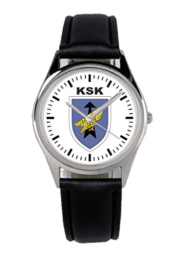 KIESENBERG Armbanduhr Soldat Bundeswehr KSK Wappen Geschenk Artikel Idee Fan Damen Herren Unisex Analog Quartz Lederarmband Uhr 36mm Durchmesser B-1130 von KIESENBERG