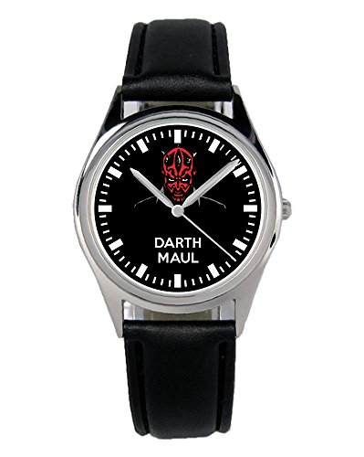 KIESENBERG Armbanduhr Star Wars Darth Maul Geschenk Artikel Idee Fan Damen Herren Unisex Analog Quartz Lederarmband Uhr 36mm Durchmesser B-1854 von KIESENBERG