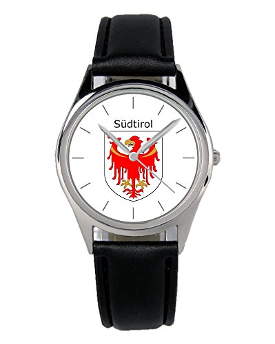 KIESENBERG Armbanduhr Südtirol Wappen Geschenk Artikel Idee Fan Damen Herren Unisex Analog Quartz Lederarmband Uhr 36mm Durchmesser B-20107 von KIESENBERG