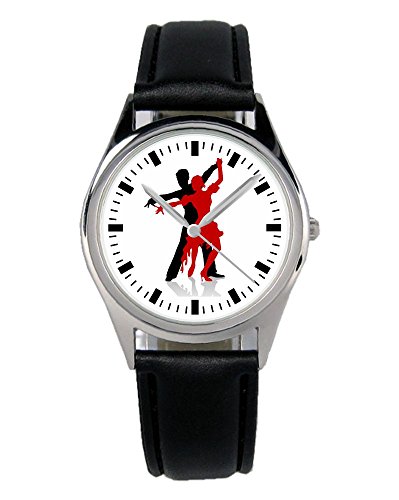 KIESENBERG Armbanduhr Tänzer Geschenk Artikel Idee Fan Damen Herren Unisex Analog Quartz Lederarmband Uhr 36mm Durchmesser B-2190 von KIESENBERG