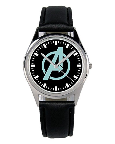 KIESENBERG Armbanduhr The Avengers Geschenk Artikel Idee Fan Damen Herren Unisex Analog Quartz Lederarmband Uhr 36mm Durchmesser B-1662 von KIESENBERG