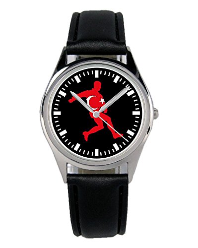 KIESENBERG Armbanduhr Türkei Fussball EM WM Geschenk Artikel Idee Fan Damen Herren Unisex Analog Quartz Lederarmband Uhr 36mm Durchmesser B-2243 von KIESENBERG