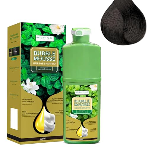 Langlebig pflanzliche Schaumhaarfarbe, Bubble Hair Dye Shampoo mit Kräuterextrakten, schnell wirkende Haarfärbefärke Blasen Haarfarbstoffe für Frauen und Männer (Dark Brown) von KIEYIQE