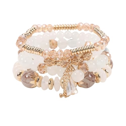 KIFEDSLJ Bohemia mehrschichtige, stapelbare Perlenarmbänder, bunte Kristallsteinperlen, Stretch-Armbänder für Damen, Sommer, Strand, Boho, Urlaub, elastic, Kristall, Ohne Edelstein KIFEDSLJ Bohemia mehrschichtige, stapelbare Perlenarmbänder, bunte Kristallsteinperlen, Stretch-Armbänder für Damen, Sommer, Strand, Boho, Urlaub, elastic, Kristall, Ohne Edelstein von KIFEDSLJ