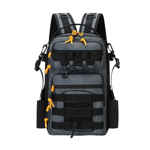 Angelrucksack, Campingrucksack, Outdoor-Sporttasche, Wandern, Fischköder, Zubehör, Angeltasche for Männer, Kletterreisetasche(Grey) von KIFSDLF
