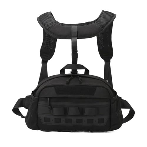Herren Wanderweste Rucksack Angeln Brusttasche Utility Sport Molle Hüfttaschen Große Outdoor Jagd Gürteltasche Camping(Color 01) von KIFSDLF