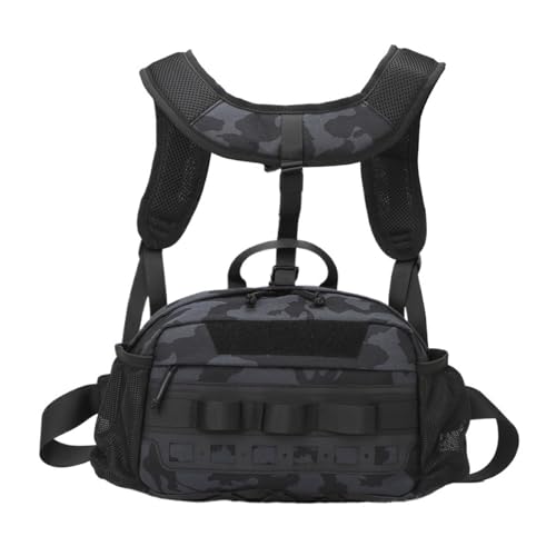 Herren Wanderweste Rucksack Angeln Brusttasche Utility Sport Molle Hüfttaschen Große Outdoor Jagd Gürteltasche Camping(Color 03) von KIFSDLF
