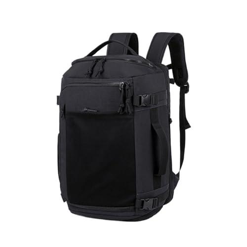 Kletterrucksack mit Mehreren Taschen, erweiterbarer Rucksack mit großer Kapazität, Aufbewahrungstasche for Wander-, Camping- und Angelausflüge mit Schuhfach(Black) von KIFSDLF