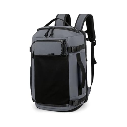 Kletterrucksack mit Mehreren Taschen, erweiterbarer Rucksack mit großer Kapazität, Aufbewahrungstasche for Wander-, Camping- und Angelausflüge mit Schuhfach(Grey) von KIFSDLF