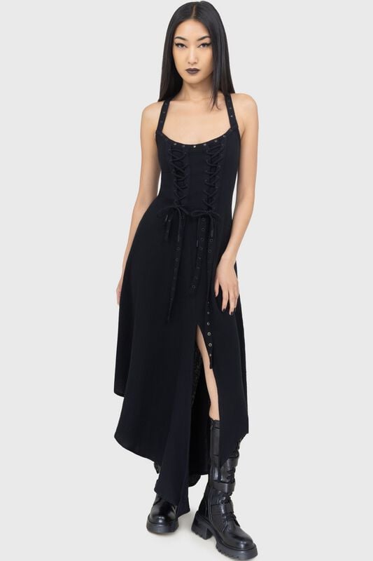 KIHILIST by KILLSTAR Beyond The Veil Dress Mittellanges Kleid schwarz in S von KIHILIST by KILLSTAR