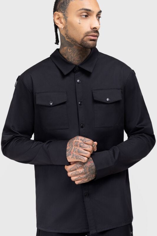 KIHILIST by KILLSTAR Crescent Dread Shacket Jeansjacke schwarz in L von KIHILIST by KILLSTAR