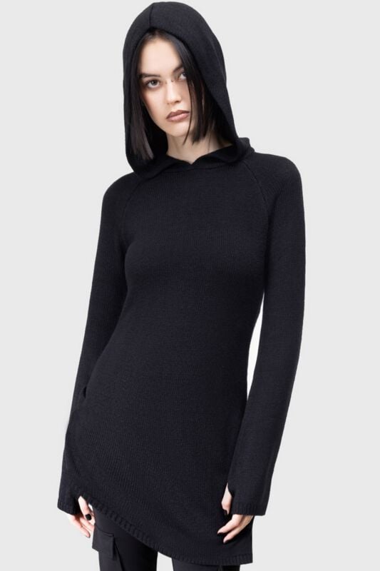 KIHILIST by KILLSTAR - Gothic Kapuzenpullover - Enigmatra Top - XS bis 4XL - für Damen - Größe L - schwarz von KIHILIST by KILLSTAR