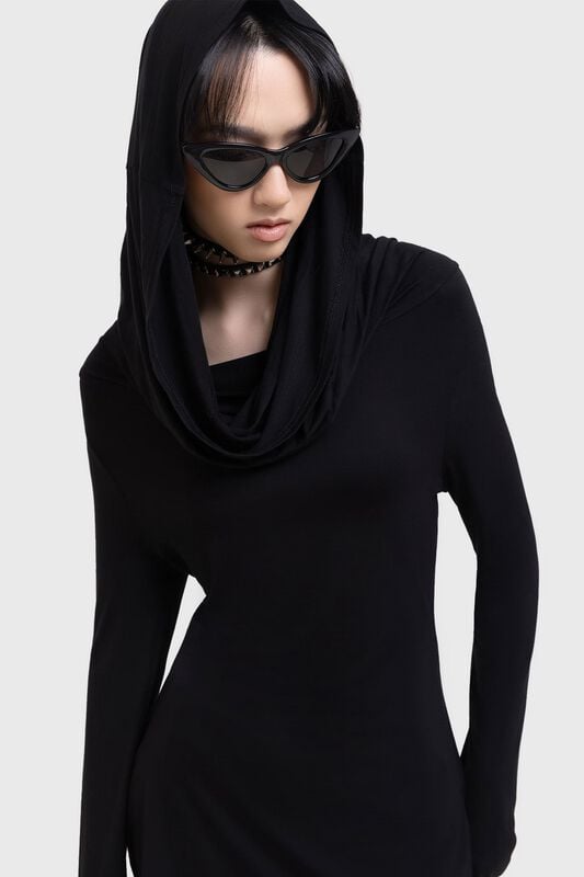 KIHILIST by KILLSTAR - Gothic Kapuzenpullover - Infinitum Top - XS bis 4XL - für Damen - Größe XXL - schwarz von KIHILIST by KILLSTAR