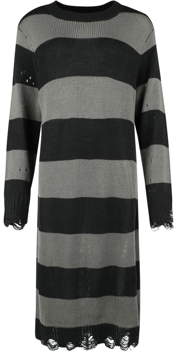 KIHILIST by KILLSTAR - Gothic Kleid lang - Within Souls Sweater Dress - XS bis 4XL - für Damen - Größe XXL - schwarz/grau KIHILIST by KILLSTAR - Gothic Kleid lang - Within Souls Sweater Dress - XS bis 4XL - für Damen - Größe XXL - schwarz/grau von KIHILIST by KILLSTAR