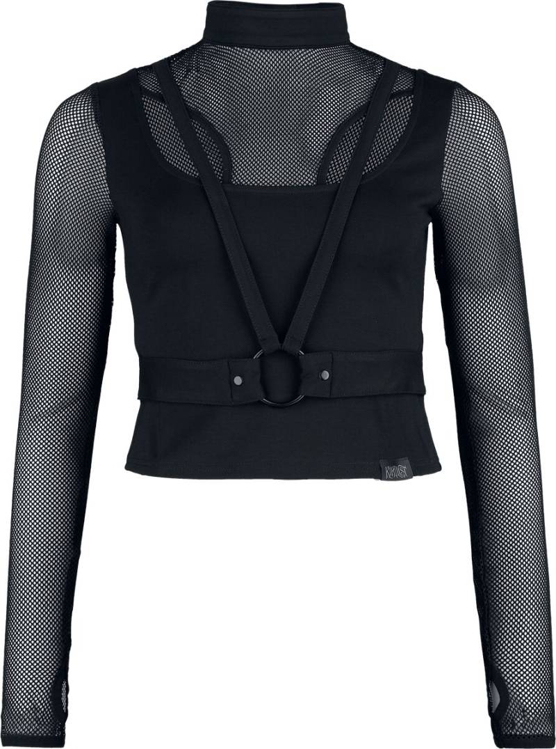 KIHILIST by KILLSTAR - Gothic Langarmshirt - Chaos Coalition Top - XS bis 4XL - für Damen - Größe 4XL - schwarz von KIHILIST by KILLSTAR